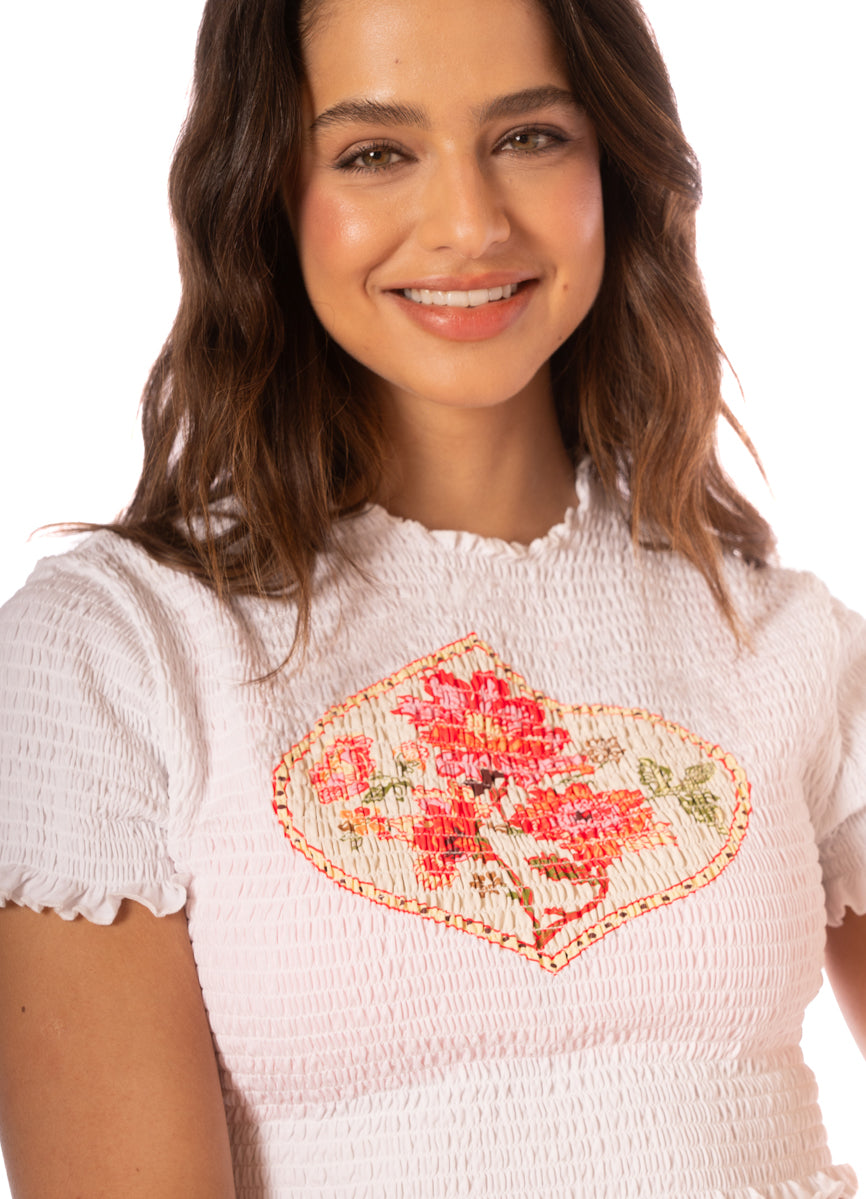 Vanilla Cream Nerina Beachwear Crop Top