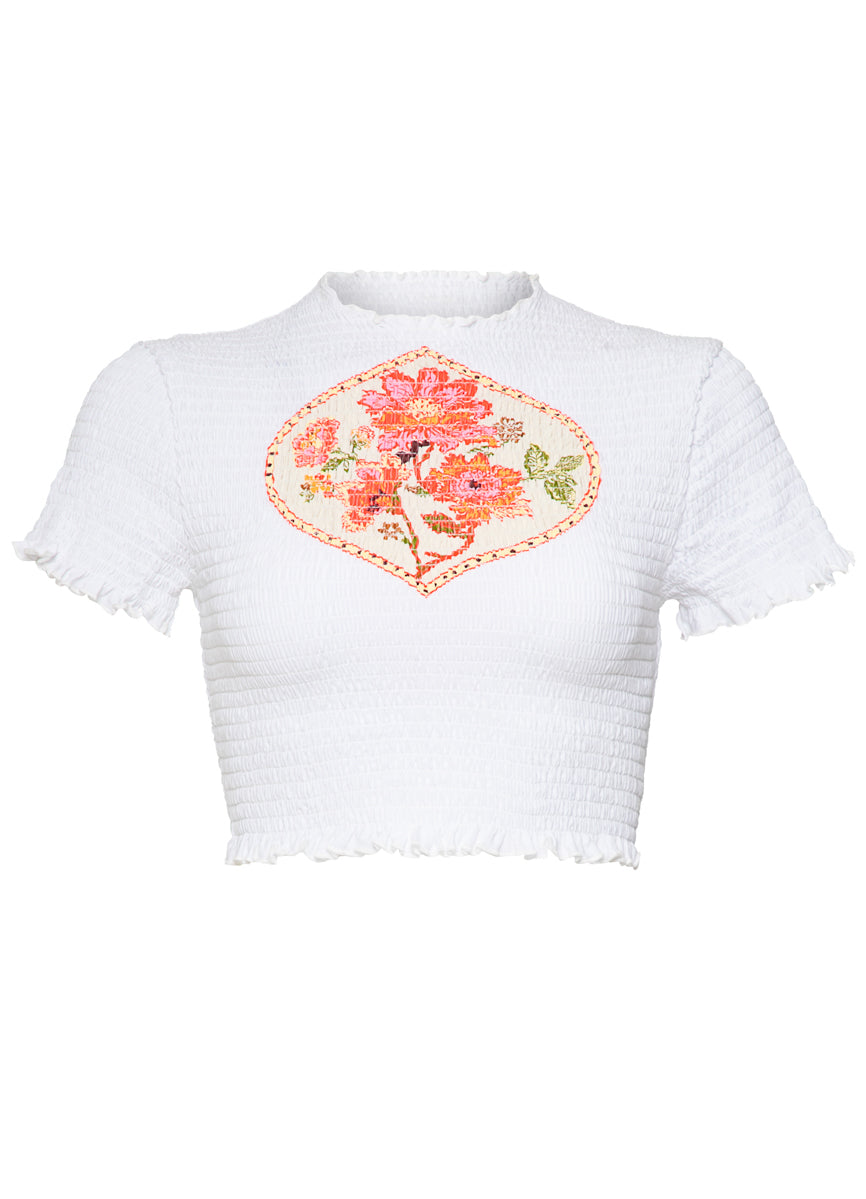 Vanilla Cream Nerina Beachwear Crop Top