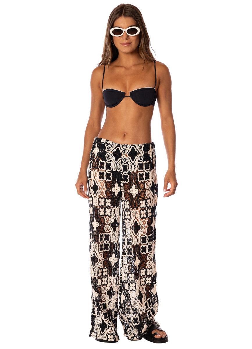 Floral Knit Raisin Pants