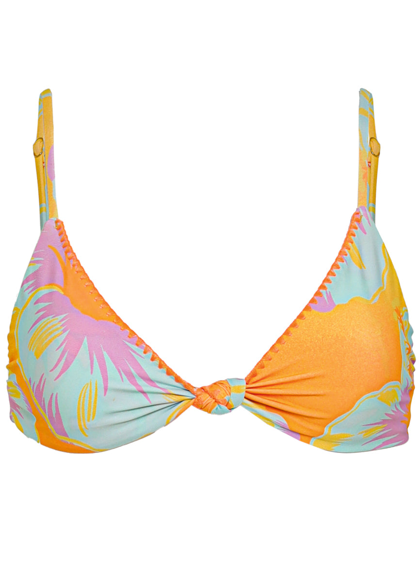Hawaiian Floral Sahara Fixed Triangle Bikini Top