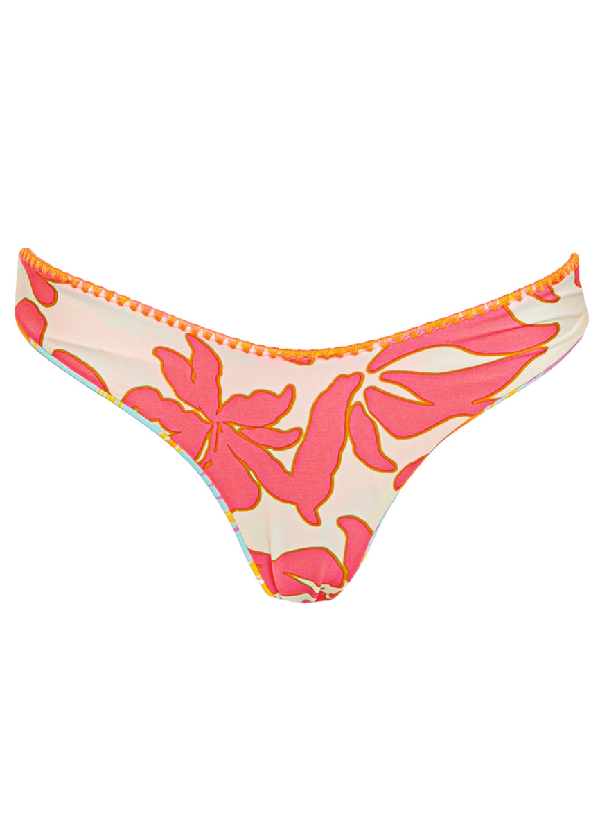 Hawaiian Floral Splendour Regular Rise Thin Side Bikini Bottom