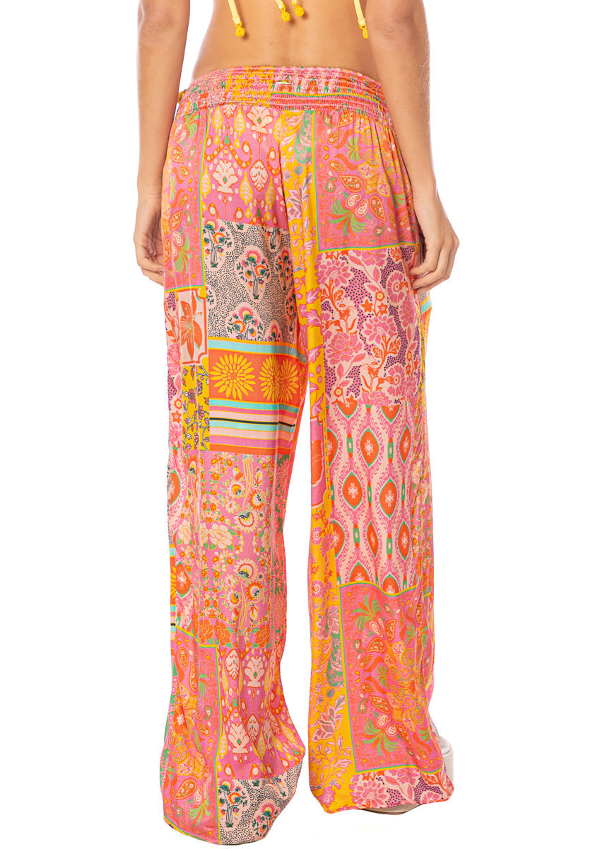 Boho Damask Marsala Pants