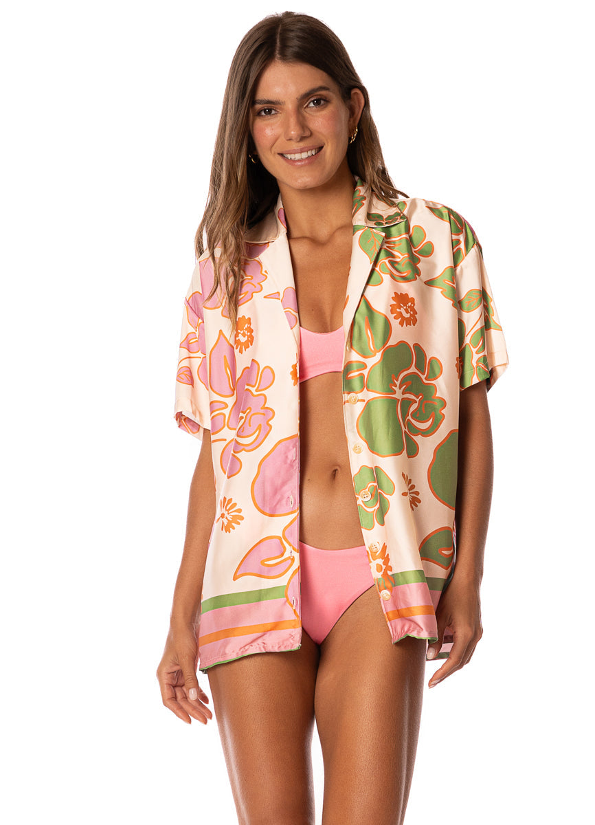 Floating Blooms Noise Long Shirt