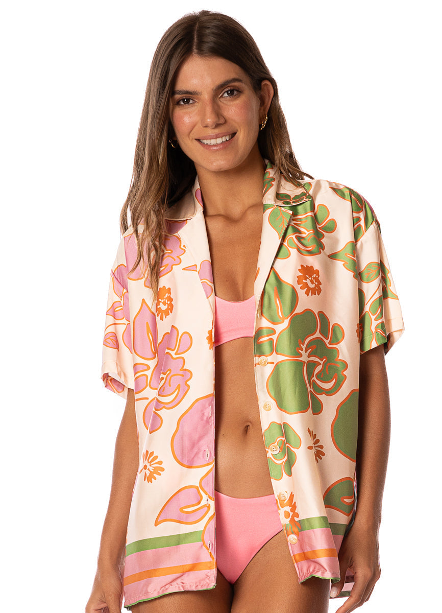 Floating Blooms Noise Long Shirt