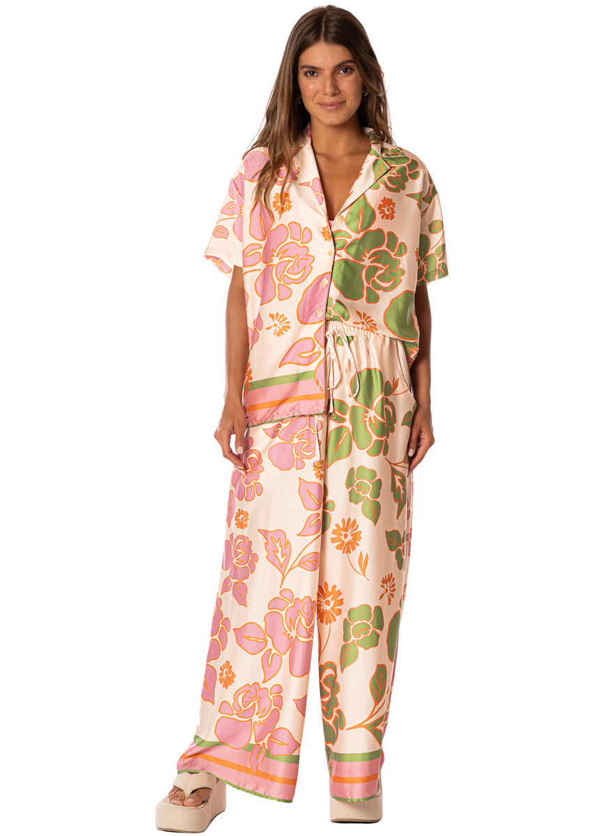 Floating Blooms Noise Long Shirt