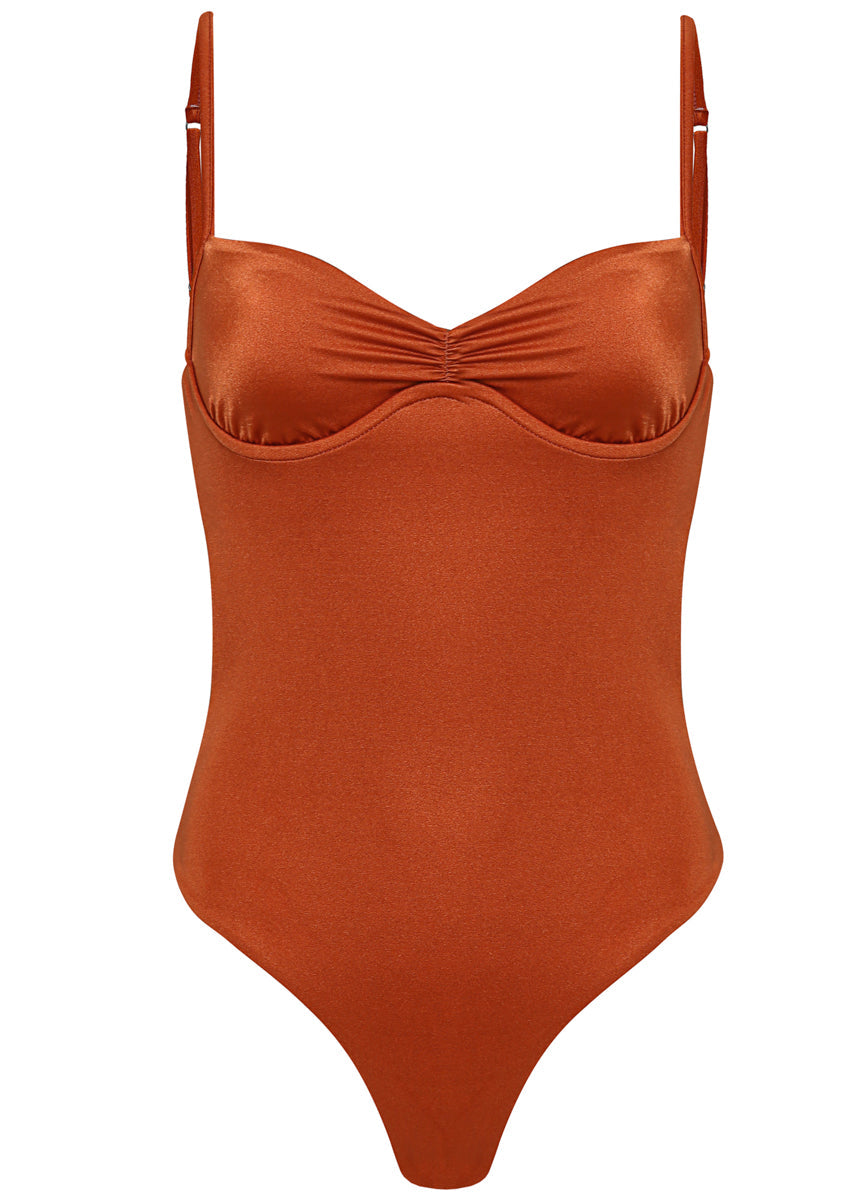 Copper Glow Shamrock Cheeky Cut Underwire One Piece