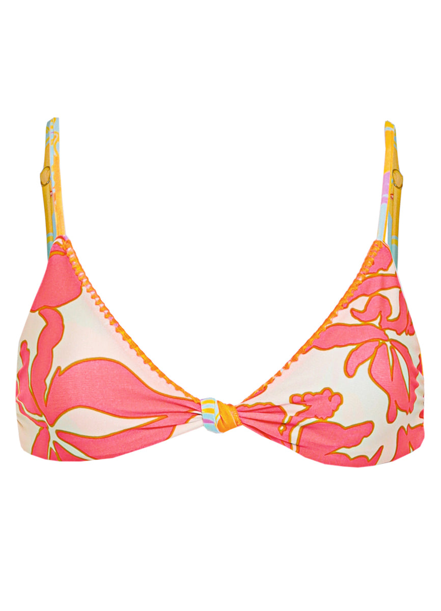 Hawaiian Floral Sahara Fixed Triangle Bikini Top