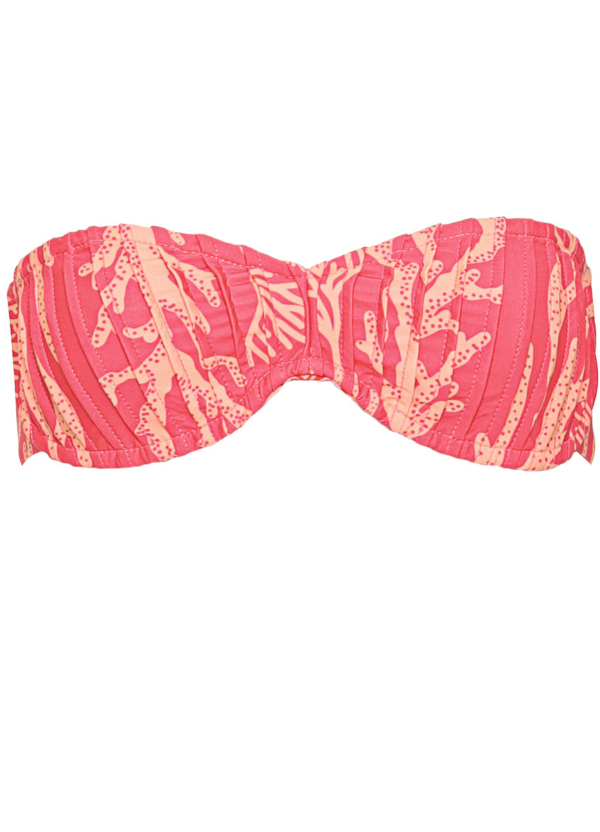 Coral Reef Rosebud Strapless Bandeau Bikini Top